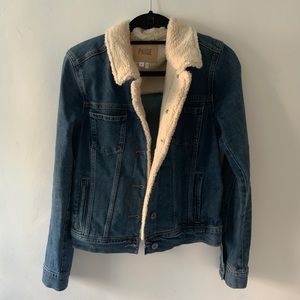 Paige Denim Jacket with Sherpa Trim